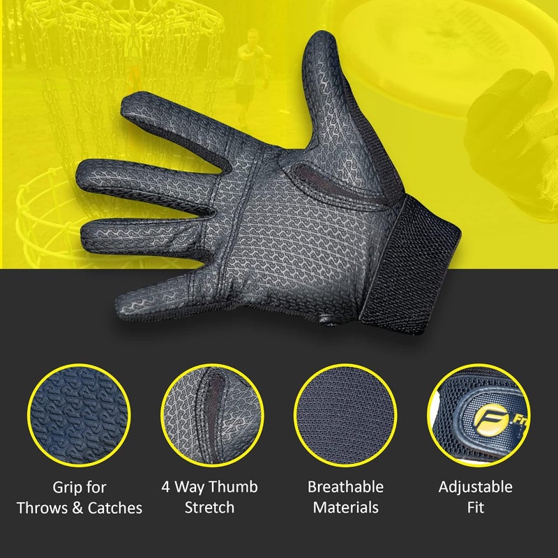 Friction Gloves - Ultimate Frisbee Gloves - Rubberized Palm & Fingers for Amazing Grip in All Conditions - Play Your Best in Any Weather - Image 5
